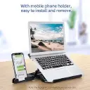 Foldable Laptop Stands with Height Adjustable (Up to17cm),Portable Laptop Riser with Swivel Base (Black)